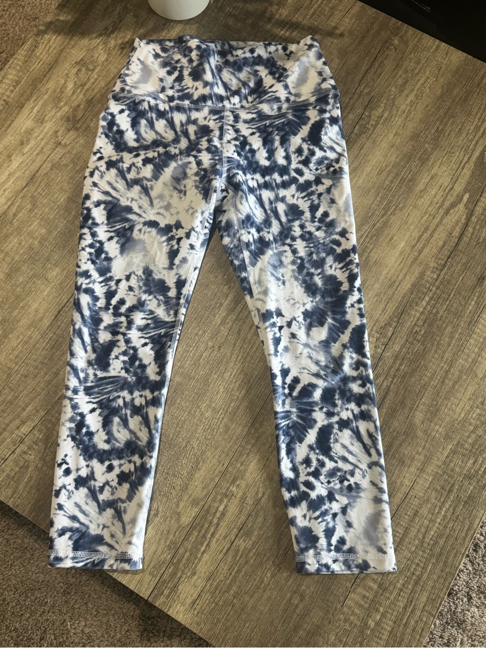 RBX Girls Blue and White Tie-Dye Leggings